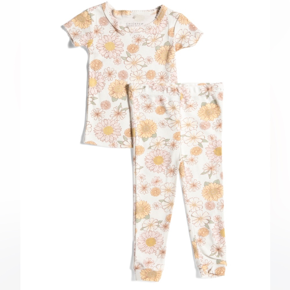 CHICKPEA ORGANIC Infant Baby Girls 2pc Sleep Pajama Set 12M 12 Months